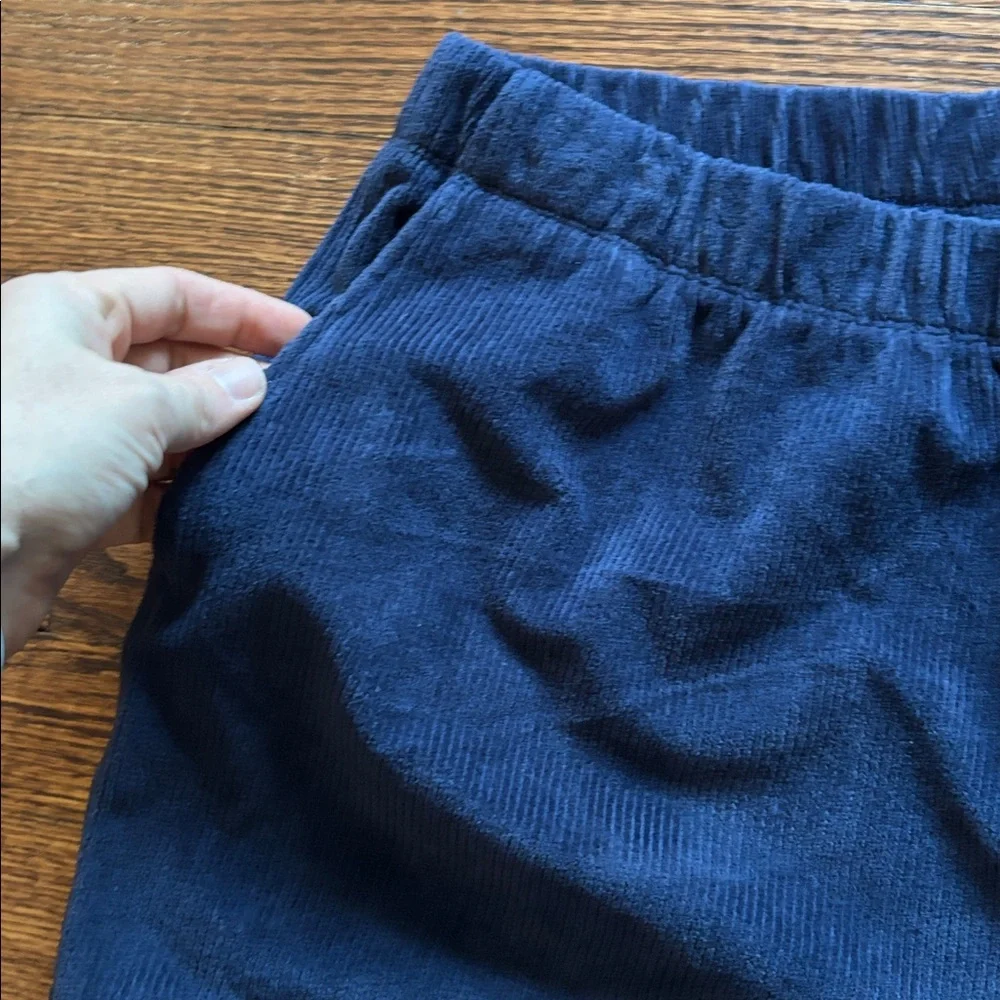Lands End Women's Sport Knit High Rise Corduroy Pants, Deep Sea Navy, Size Large
